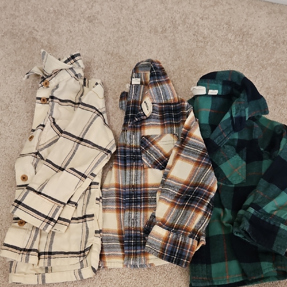 2T Plaid Button-Up Shirts Set